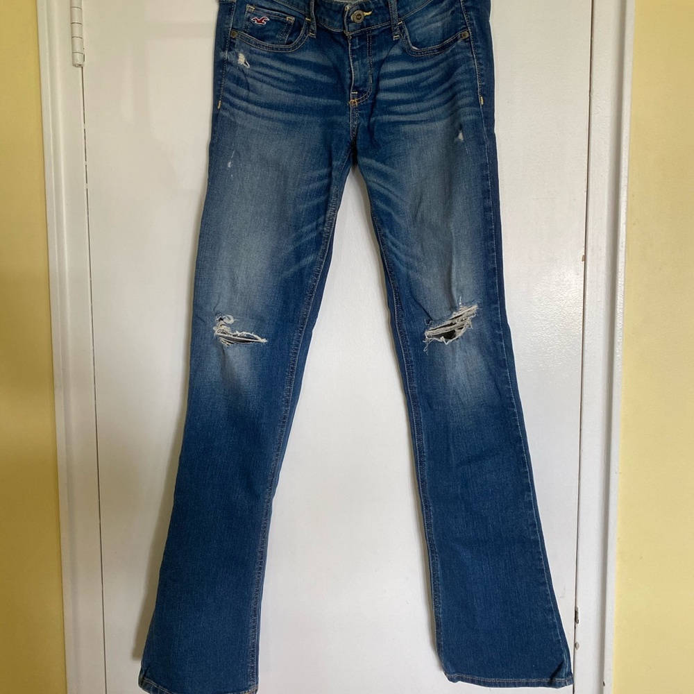 Hollister ripped bootcut jeans